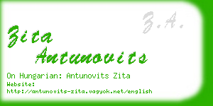zita antunovits business card